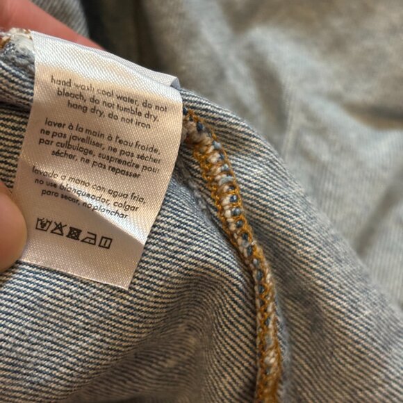 WeWoreWhat Boyfriend Indigo Denim Shirt, Light Rustic - NWT, XS/S - Picture 12 of 13